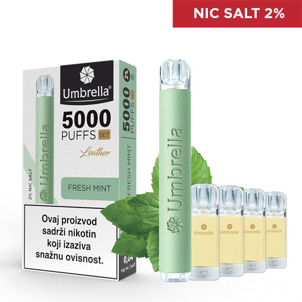 Еднократна Vape 5000 PUFFS - SET Umbrella VAPE 5000 PUFFS SET Fresh Mint 2%